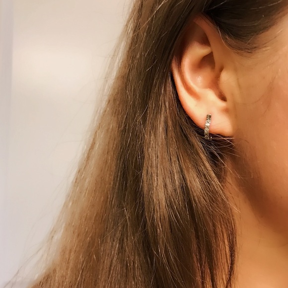 NEW!💙💎HORSE SHOE! BEAUTIFUL CZ EARRING💎💙BLING! - Picture 4 of 8